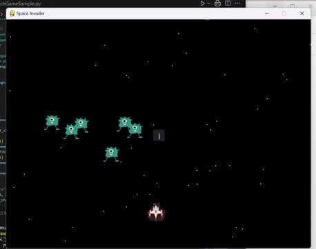 Day8 スペースインベーダー のプレイ画面